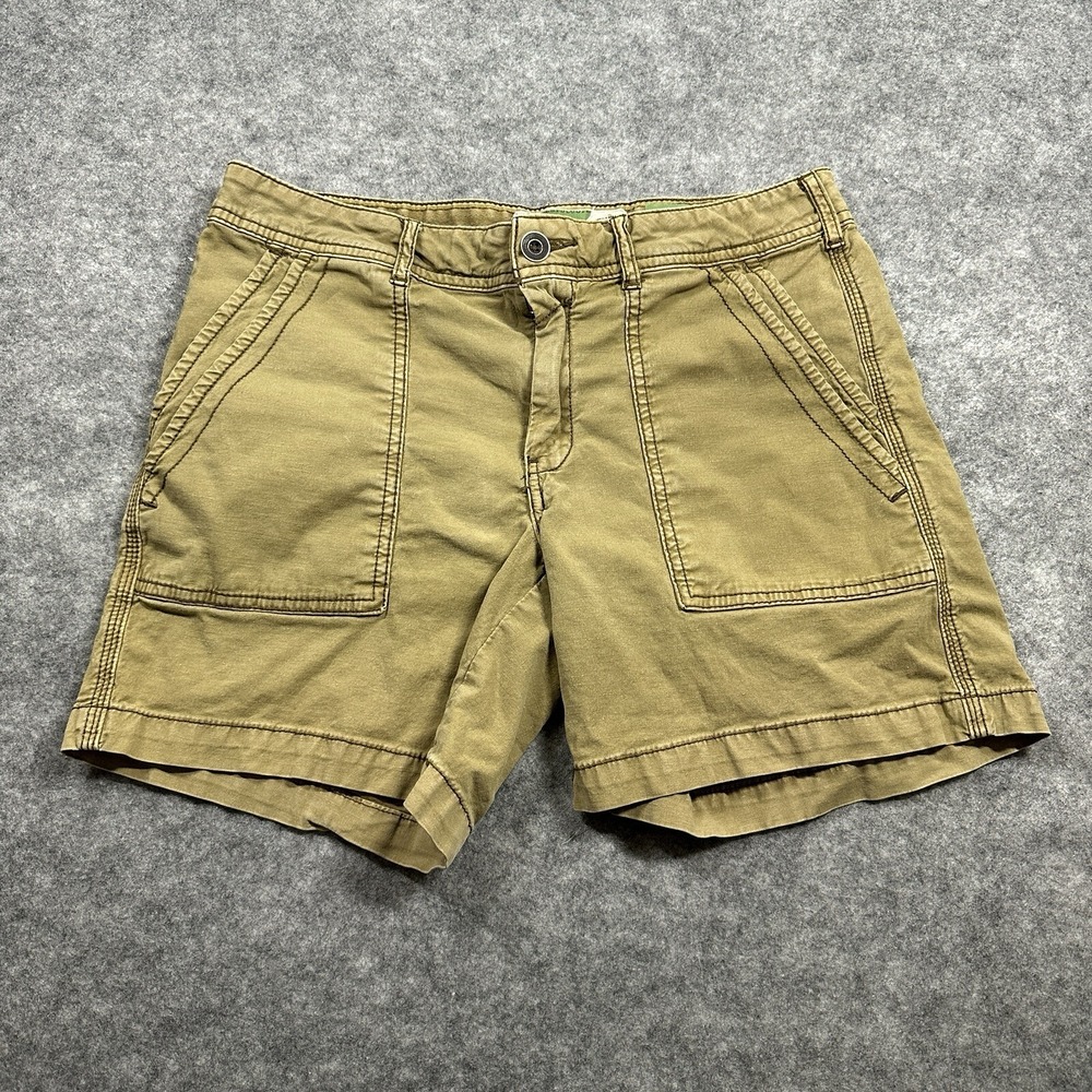 Anthropologie‎ The Wanderer Shorts Womens 26 Olive Green Utility Linen Blend